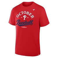 T-shirt Fanatics rouge pour homme, édition 2025 des Philadelphia Phillies, vestiaires de la MLB