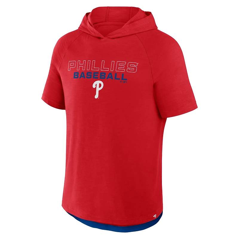 T-shirt à capuche raglan Fanatics rouge pour homme des Philadelphia Phillies Clubhouse Optimal Play