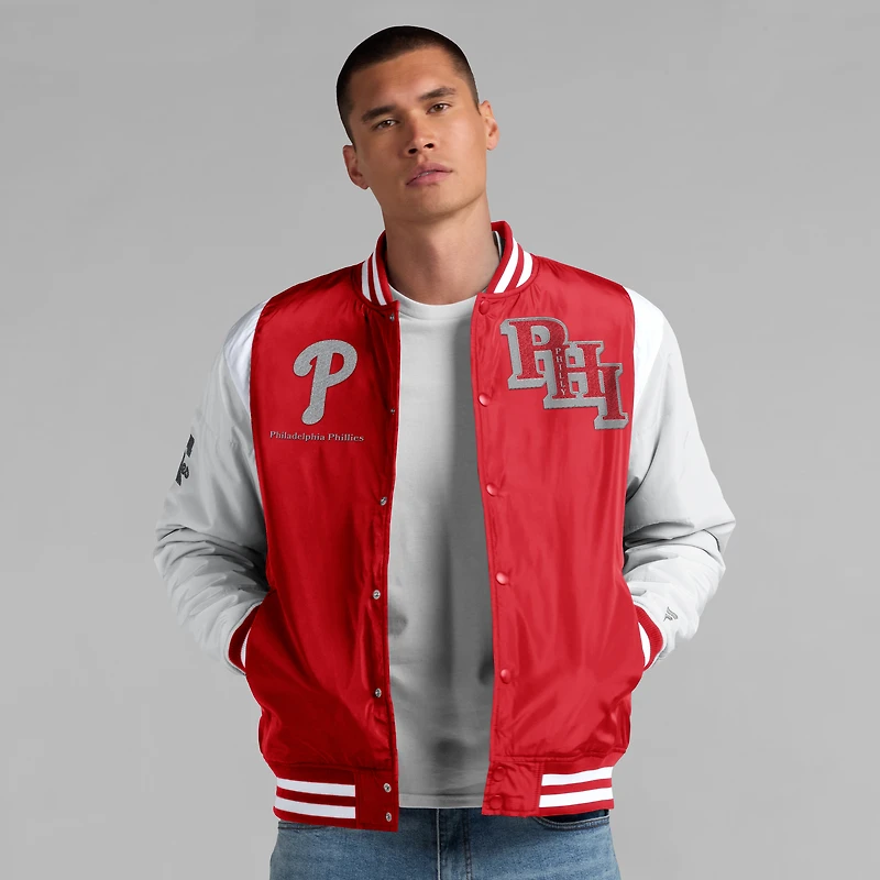 Veste à boutons-pression intégrale Elements Elite des Philadelphia Phillies de Fanatics pour homme, rouge