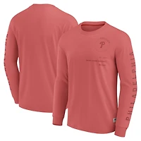 T-shirt à manches longues Fanatics rouge pour homme, Elements des Phillies de Philadelphie, Future Ground, avec informations tonales