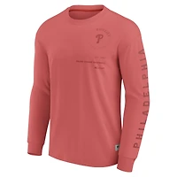 T-shirt à manches longues Fanatics rouge pour homme, Elements des Phillies de Philadelphie, Future Ground, avec informations tonales