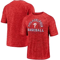 Men's Fanatics Red Philadelphia Phillies Line Up Primary Threat Striated T-Shirt