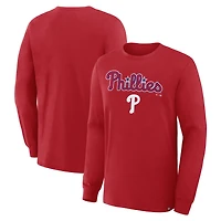 T-shirt à manches longues Fanatics Red Philadelphia Phillies Lock-Up Legacy pour homme