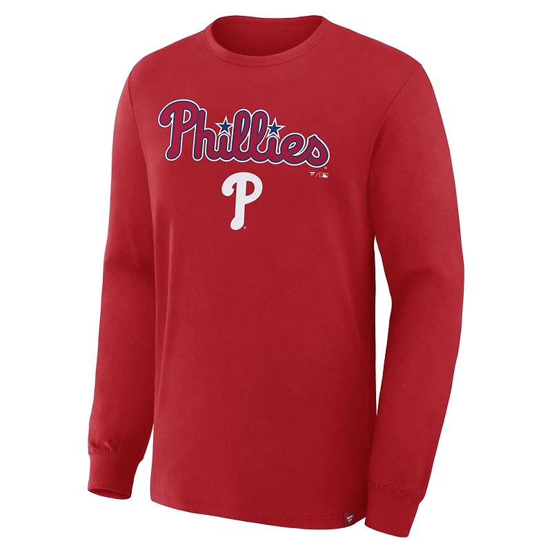 Men's Fanatics Red Philadelphia Phillies Lock-Up Legacy Long Sleeve T-Shirt