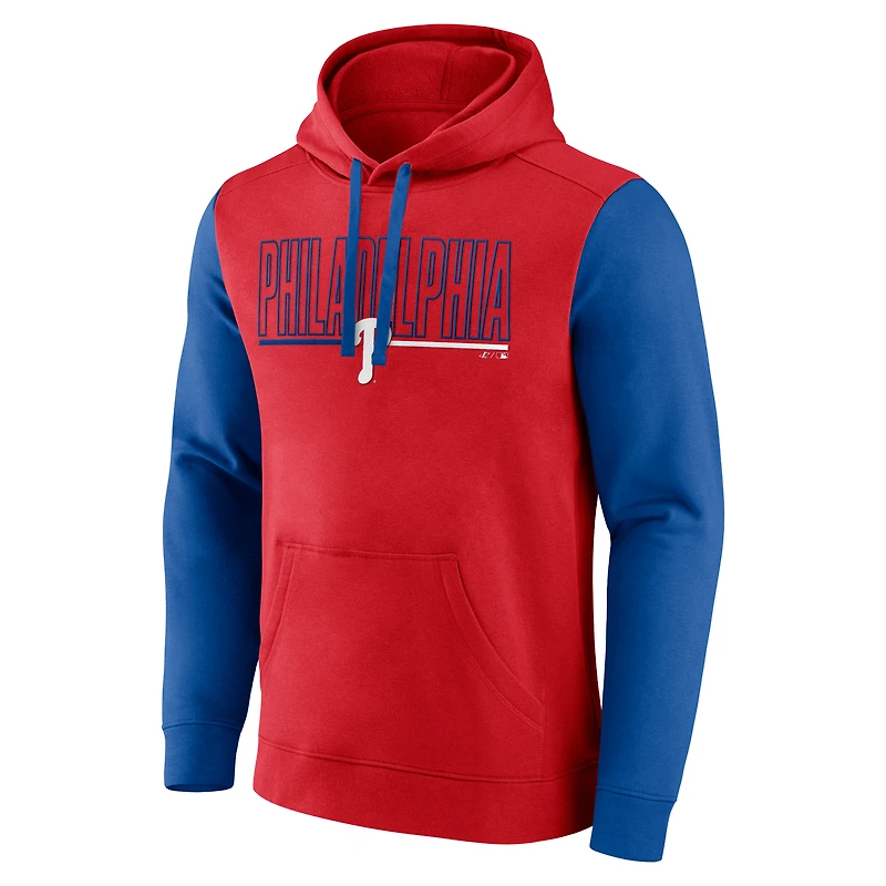 Sweat à capuche en polaire rouge Philadelphia Phillies Outline pour hommes Fanatics