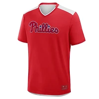 Men's Fanatics Red Philadelphia Phillies Walk Off V-Neck T-Shirt