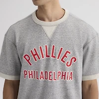 Men's Fanatics Steel Heather Philadelphia Phillies Iconic Terry Short Sleeve Sweatshirt