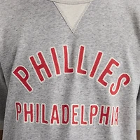Men's Fanatics Steel Heather Philadelphia Phillies Iconic Terry Short Sleeve Sweatshirt