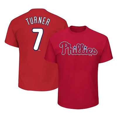 Men's Fanatics Trea Turner Red Philadelphia Phillies Big & Tall Name Number T-Shirt