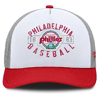 Casquette ajustable en mousse à cadre en A pour homme, blanche et rouge, des Philadelphia Phillies