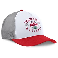 Casquette ajustable en mousse à cadre en A pour homme, blanche et rouge, des Philadelphia Phillies