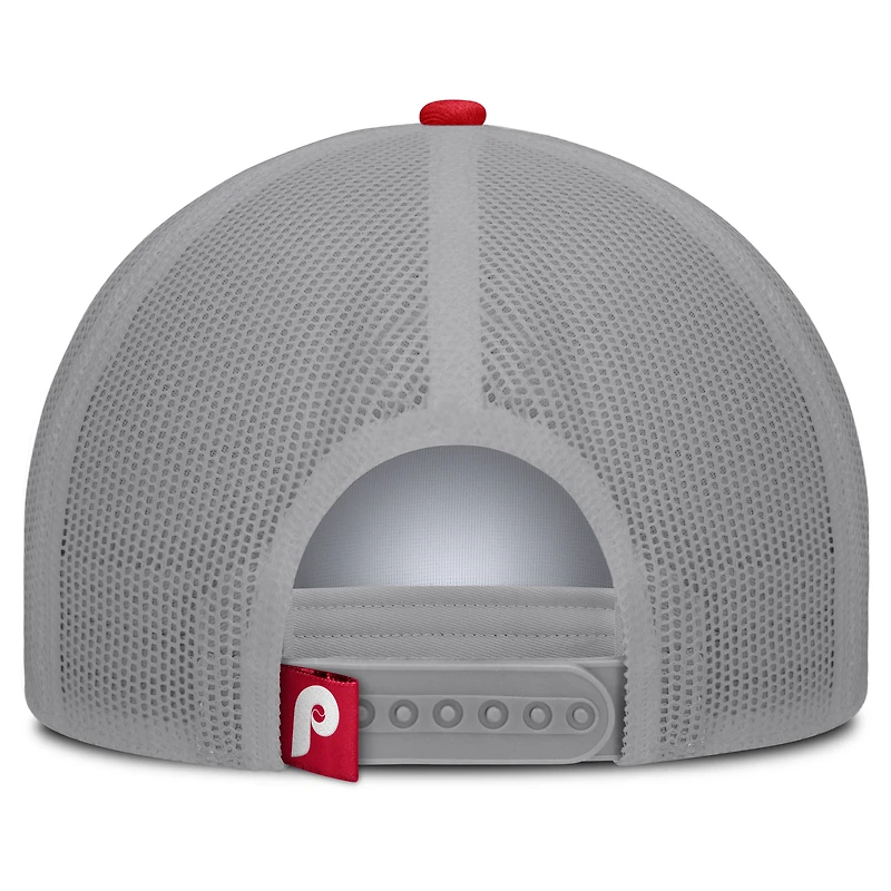 Casquette ajustable en mousse à cadre en A pour homme, blanche et rouge, des Philadelphia Phillies