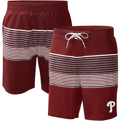 Men's G-III Sports by Carl Banks Burgundy Philadelphia Phillies Coastline Volley Swim Shorts