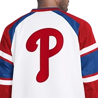 Men's G-III Sports by Carl Banks  White/Red Philadelphia Phillies Infield Play Raglan V-Neck Pullover