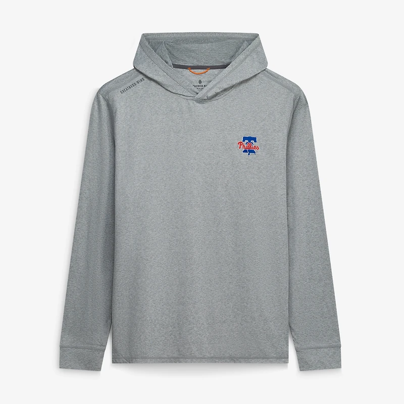 Sweat à capuche léger Core Tech gris chiné Philadelphia Phillies pour homme
