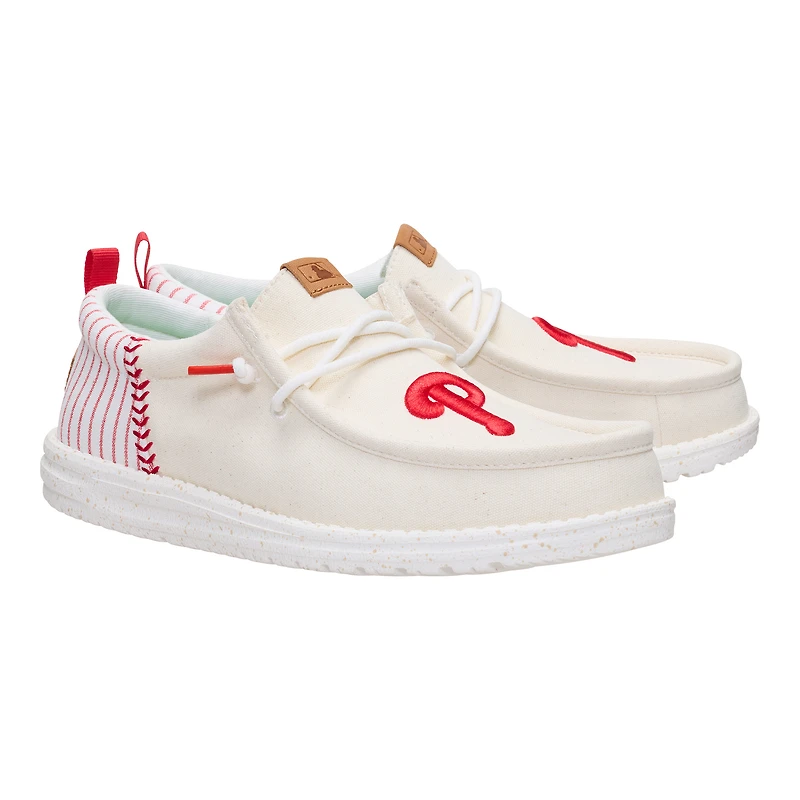 Men's Hey Dude White Philadelphia Phillies Wally Casual Slip On Shoes