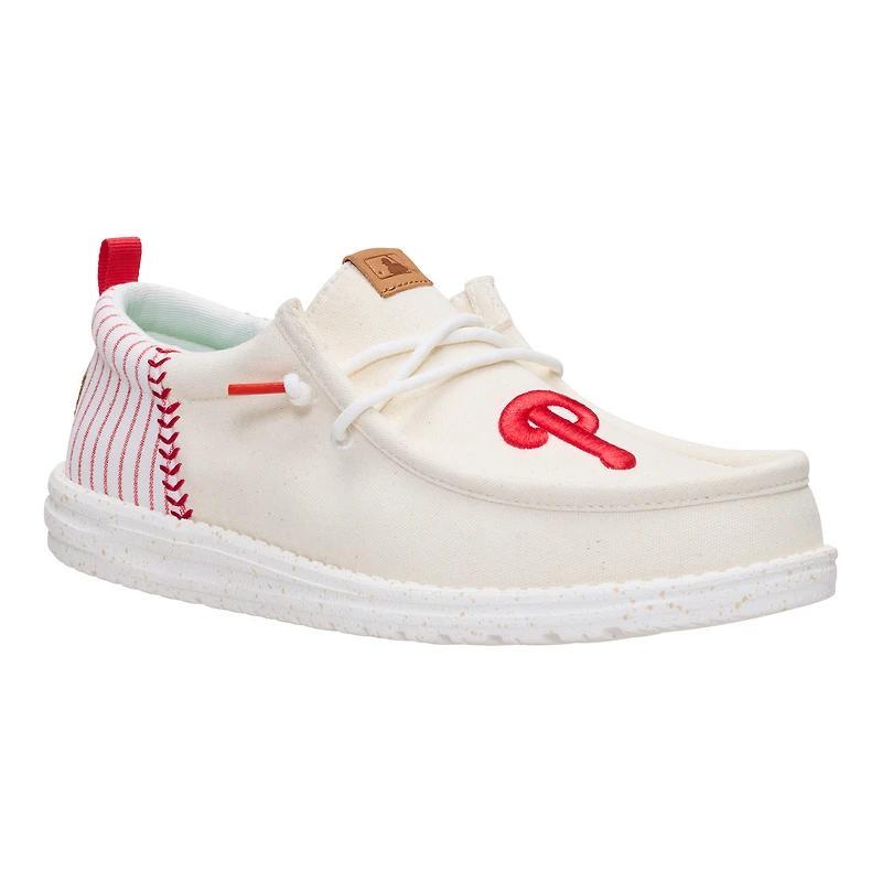 Men's Hey Dude White Philadelphia Phillies Wally Casual Slip On Shoes