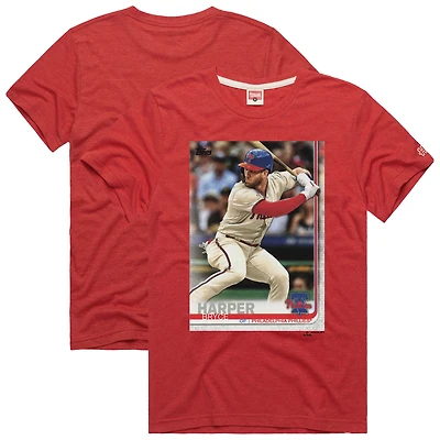 T-shirt rouge pour homme « Hommage à Bryce Harper » des Philadelphia Phillies 2019 Topps Baseball Card Player