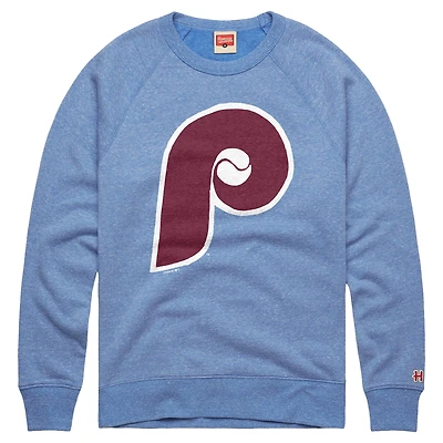 Men's Homage Light Blue Philadelphia Phillies Cooperstown Collection Raglan Tri-Blend Sweatshirt