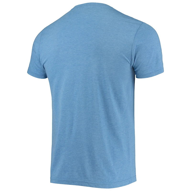 T-shirt bleu clair Homage Phillies de Philadelphie en trois mélanges avec logo dessiné à la main