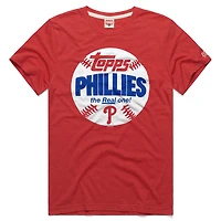 Men's Homage  Red Philadelphia Phillies MLB x Topps Baseball The Real One Tri-Blend T-Shirt