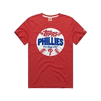 Men's Homage  Red Philadelphia Phillies MLB x Topps Baseball The Real One Tri-Blend T-Shirt