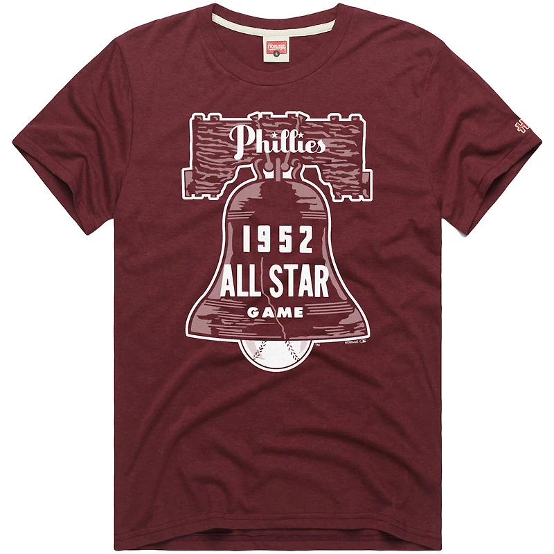 Men's Homage  Wine Philadelphia Phillies Hyper Local Refresh T-Shirt