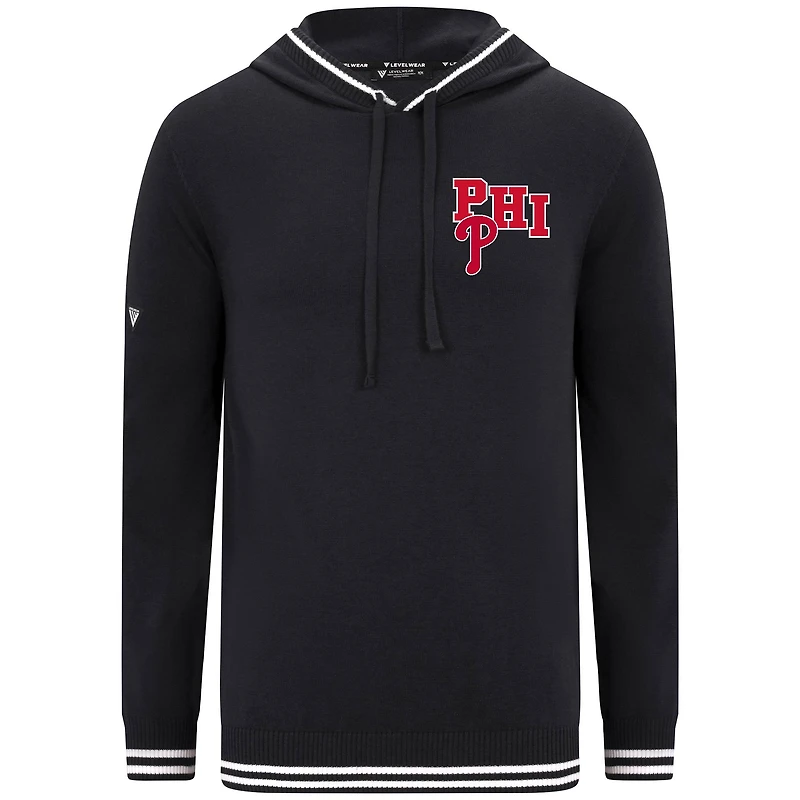Sweat à capuche noir Levelwear Philadelphia Phillies pour homme