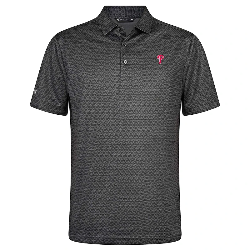 Polo anthracite pour homme Levelwear System Insignia 2.0 des Philadelphia Phillies