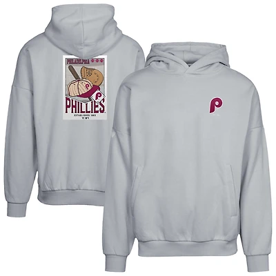 Men's Levelwear  Gray Philadelphia Phillies Contact Pro Card Pullover Hoodie