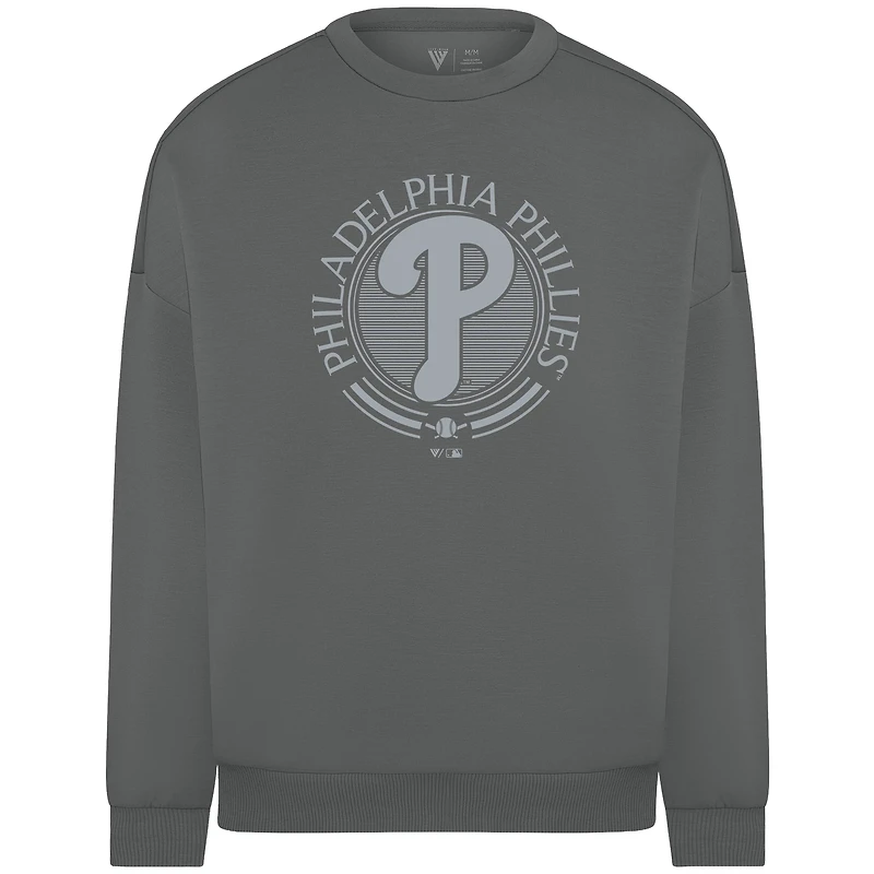 Men's Levelwear Gray Philadelphia Phillies Luxe Signature Grain Pullover Sweatshirt