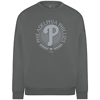 Men's Levelwear Gray Philadelphia Phillies Luxe Signature Grain Pullover Sweatshirt