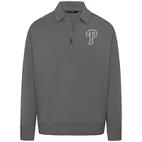 Pull à fermeture éclair quart de tour luxe gris Philadelphia Phillies pour homme Levelwear