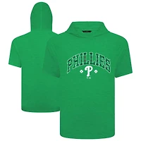 Sweat à capuche manches courtes et carreaux pour homme Levelwear Green Philadelphia Phillies St. Patrick's Day