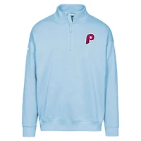 Sweat-shirt à glissière quart de tour Murray bleu clair pour homme la collection Cooperstown des Philadelphia Phillies Levelwear