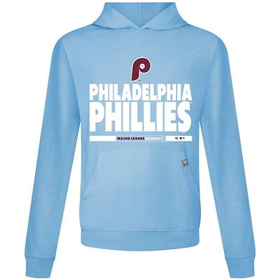 Men's Levelwear  Light Blue Philadelphia Phillies Relay Center Stage Long Sleeve Hooded T-Shirt