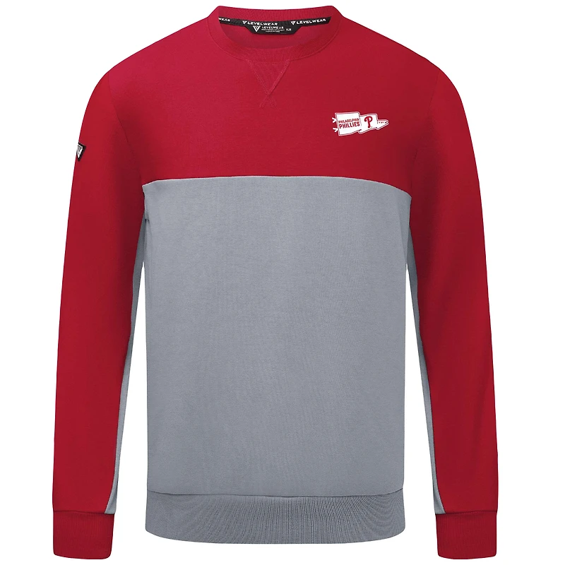 Men's Levelwear Red/Gray Philadelphia Phillies Legacy Rafters Pullover Sweatshirt