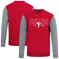 Men's Levelwear Red Philadelphia Phillies Accolade Ultimate Textbook Pullover Sweatshirt