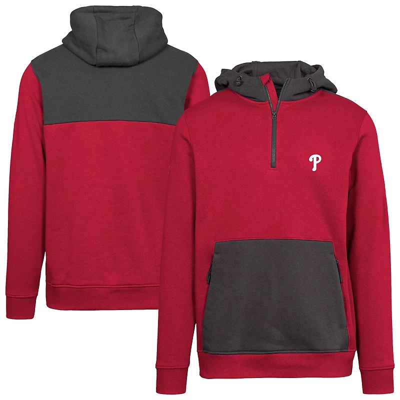 Sweat à capuche rouge Philadelphia Phillies Chicane Insignia 2.0 pour homme Levelwear fermeture éclair quart de tour