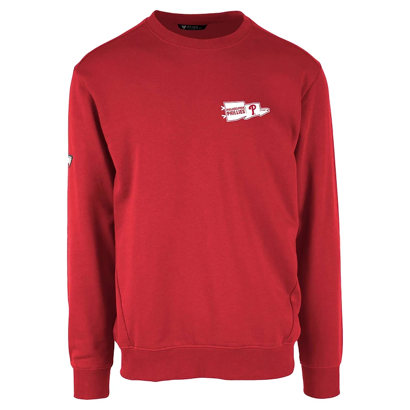 Men's Levelwear  Red Philadelphia Phillies Zane Rafters Pullover Sweatshirt
