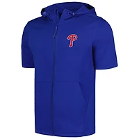 Levelwear Royal Philadelphia Phillies Recruit Sweat à capuche entièrement zippé manches courtes pour hommes
