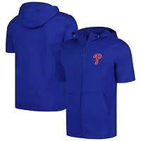 Levelwear Royal Philadelphia Phillies Recruit Sweat à capuche entièrement zippé manches courtes pour hommes