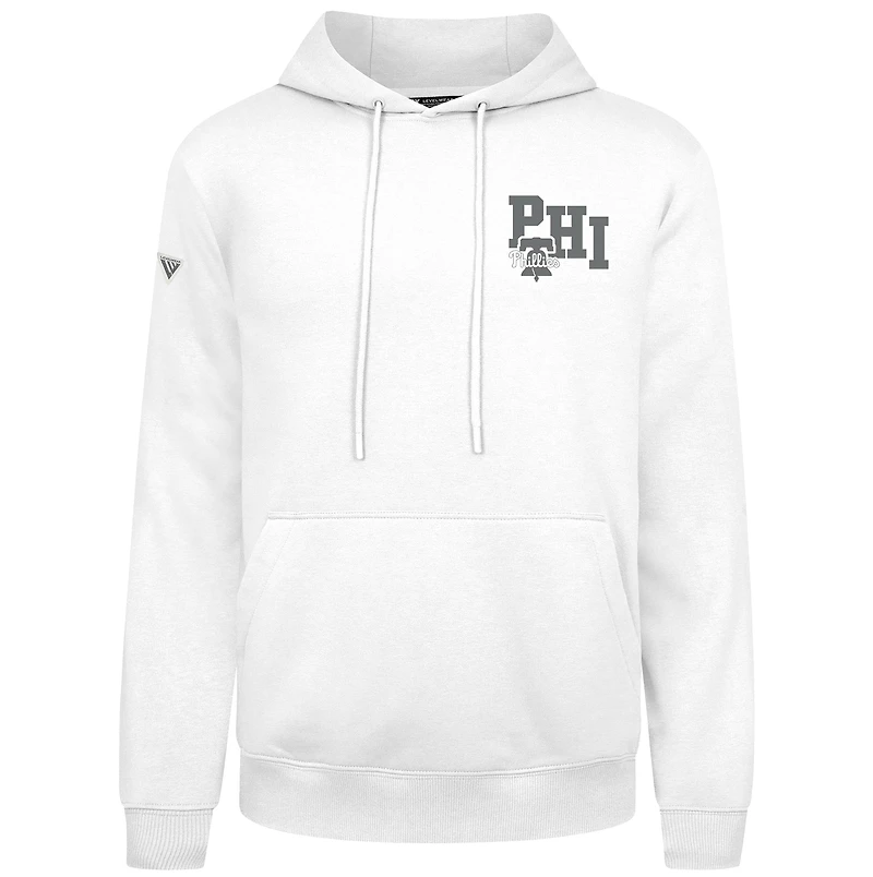 Sweat à capuche blanc Levelwear Podium Grain pour homme, motif Philadelphia Phillies