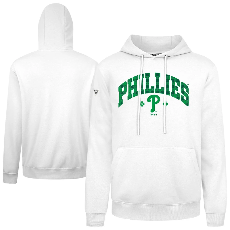 Sweat à capuche carreaux Podium de la Saint-Patrick des Philadelphia Phillies pour homme Levelwear blanc