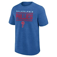 T-shirt Athletic Heather Royal pour homme, logo de qualité supérieure des Philadelphia Phillies