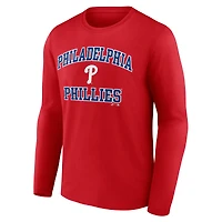 Men's Logo Athletic Red Philadelphia Phillies Heart & Soul Long Sleeve T-Shirt