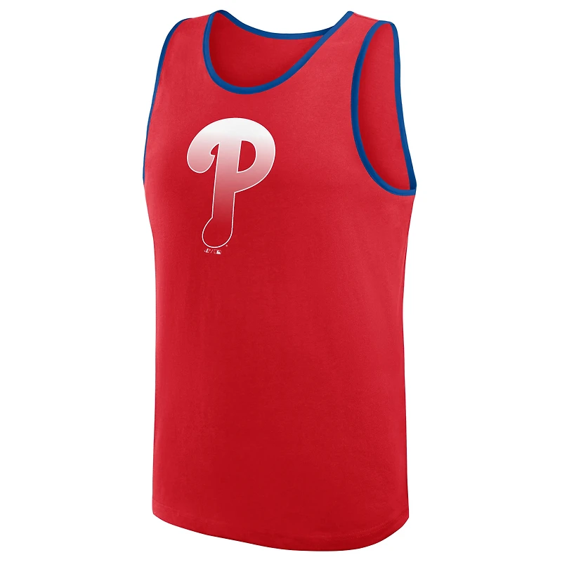 Débardeur rouge athlétique avec logo pour homme des Philadelphia Phillies, succès inégalé