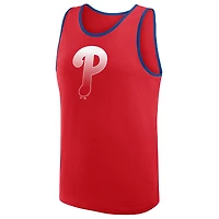 Débardeur rouge athlétique avec logo pour homme des Philadelphia Phillies, succès inégalé