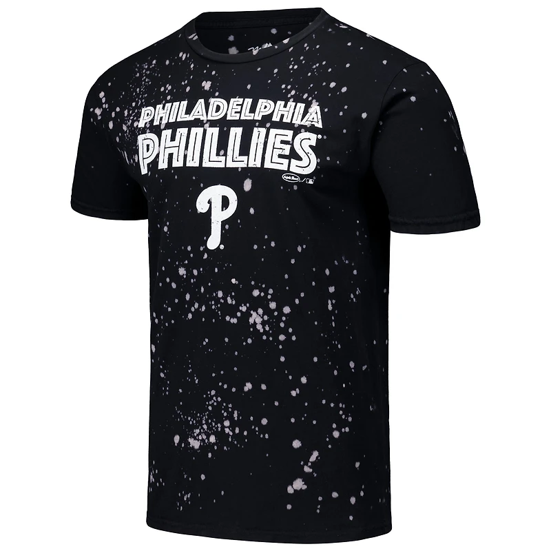 T-shirt Majestic Threads pour hommes, noir/blanc, éclaboussures des Phillies de Philadelphie