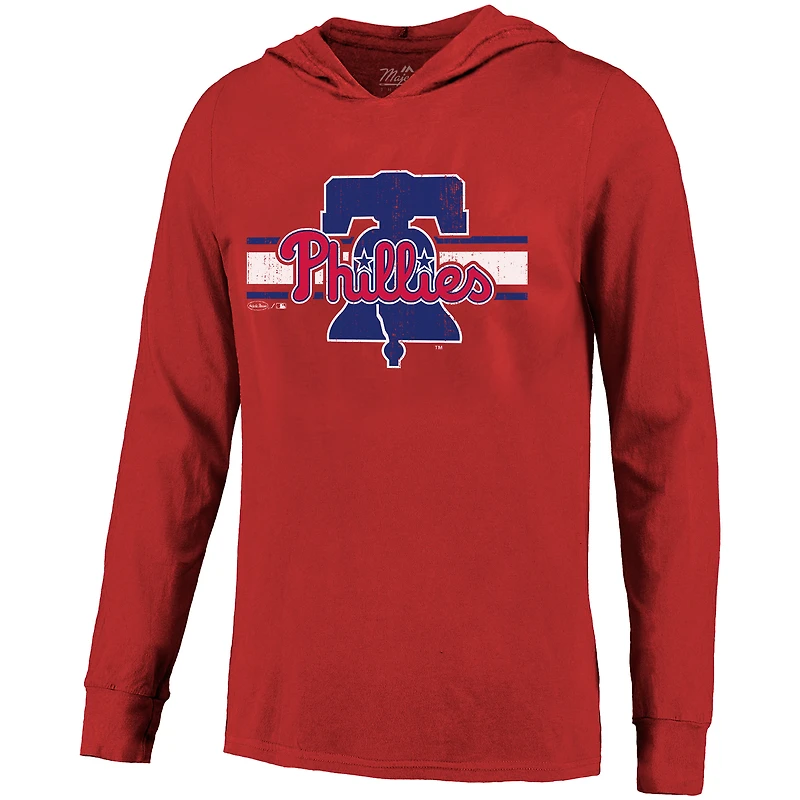 Sweat à capuche léger pour homme Majestic Threads Bryce Harper rouge des Philadelphia Phillies avec nom et numéro